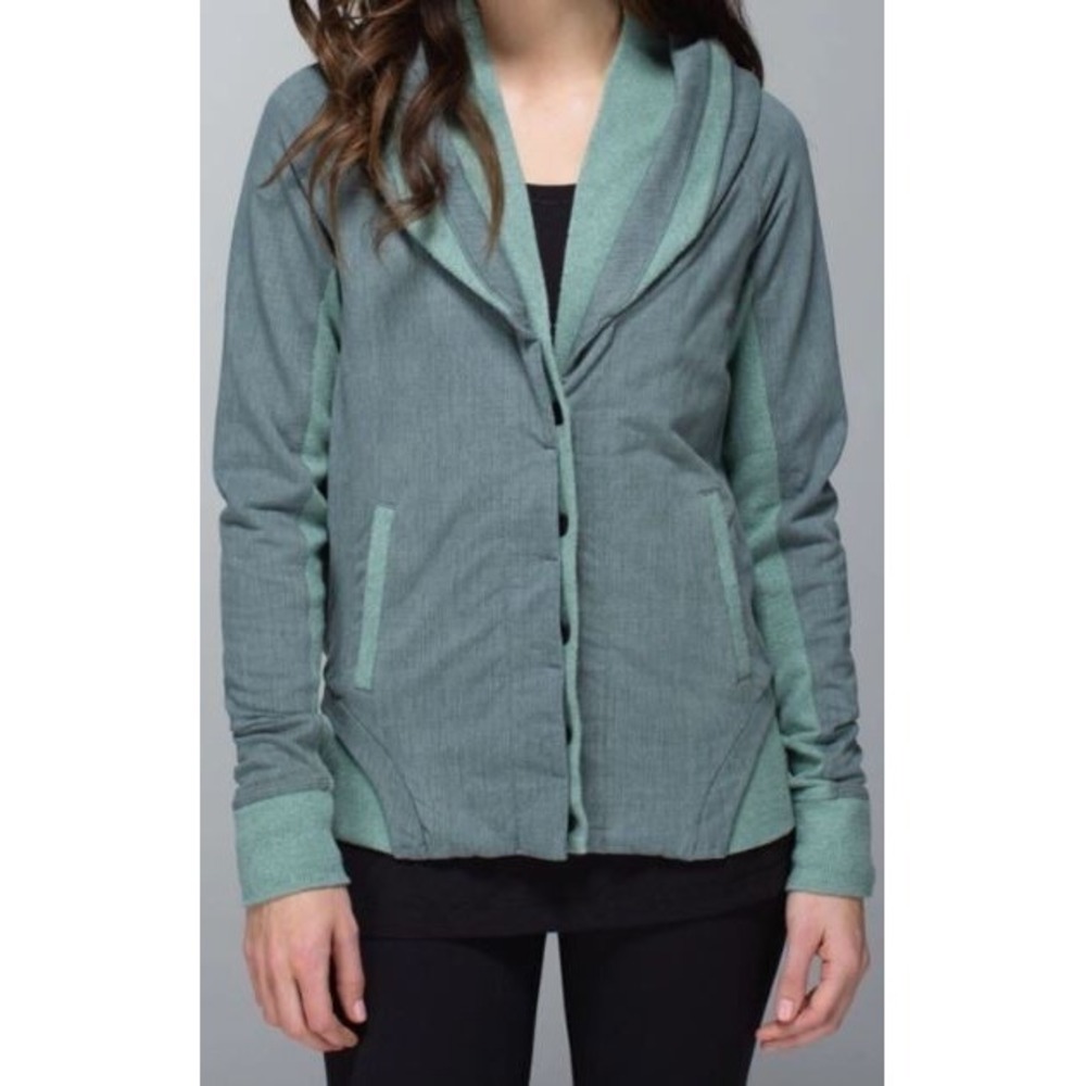 Lululemon To Class Jacket Size 6 Burlap Textured Sage Green Deep Shore